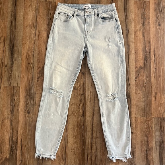 PISTOLA | Arielle Light Wash Paint Splatter Skinny Jeans 28 - Picture 4 of 13